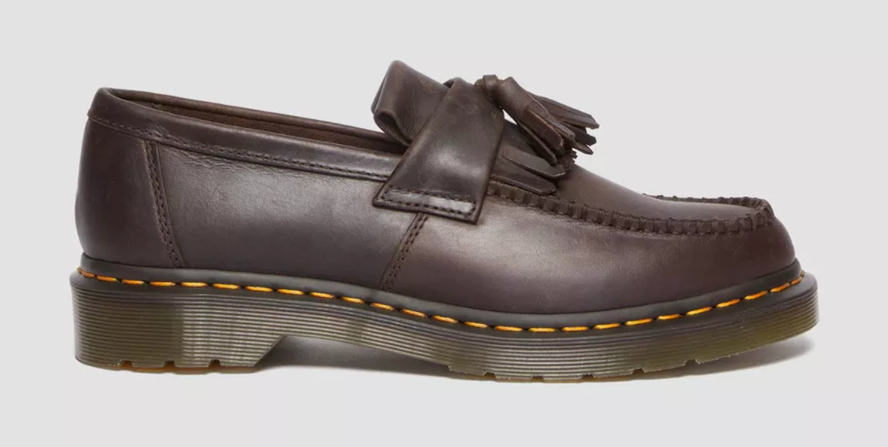 Dr. Marten's Adrian Crazy Horse Leather Brown Tassle Loafers - Size 6M