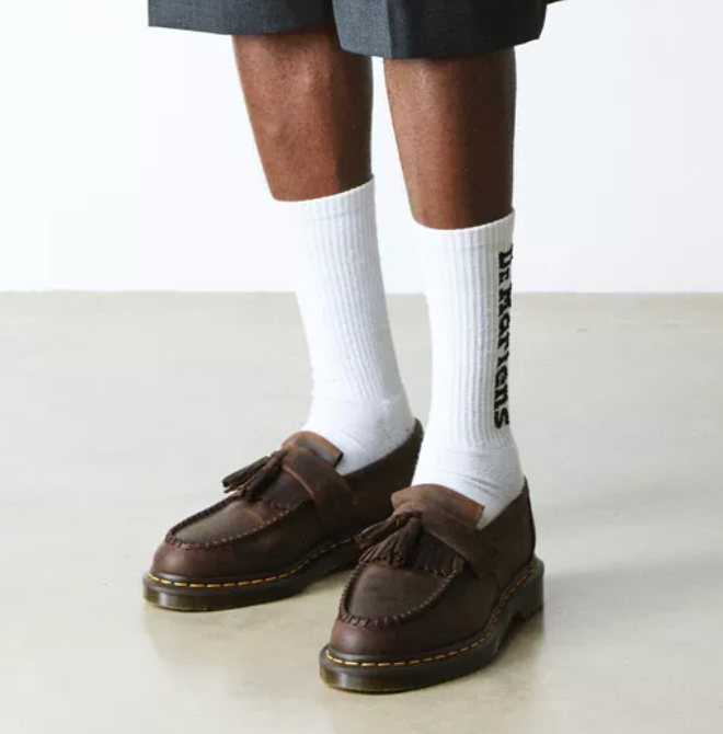 Dr. Marten's Adrian Crazy Horse Leather Brown Tassle Loafers - Size 6M