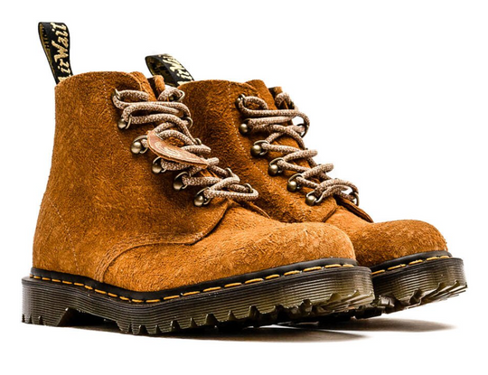 Dr. Marten's 101 Hardware Rough Suede 'Burnt Yellow' Ankle Boots - 13M