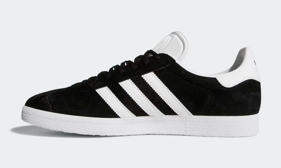 Adidas Gazelle Core Black & Cloud White Sneakers - Size 10.5M