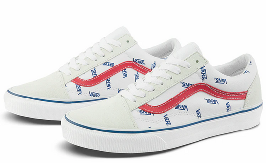 Vans Old Skool 'All Over Logo' - White Sneakers - Size 10M