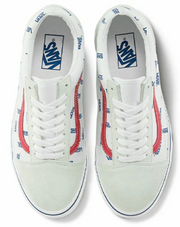 Vans Old Skool 'All Over Logo' - White Sneakers - Size 10M