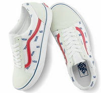 Vans Old Skool 'All Over Logo' - White Sneakers - Size 10M