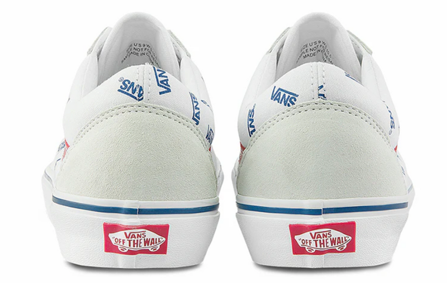 Vans Old Skool 'All Over Logo' - White Sneakers - Size 10M