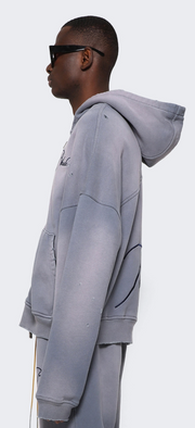 Rhude Zip Up Embroidered Logo Hoodie Sundry Elephant