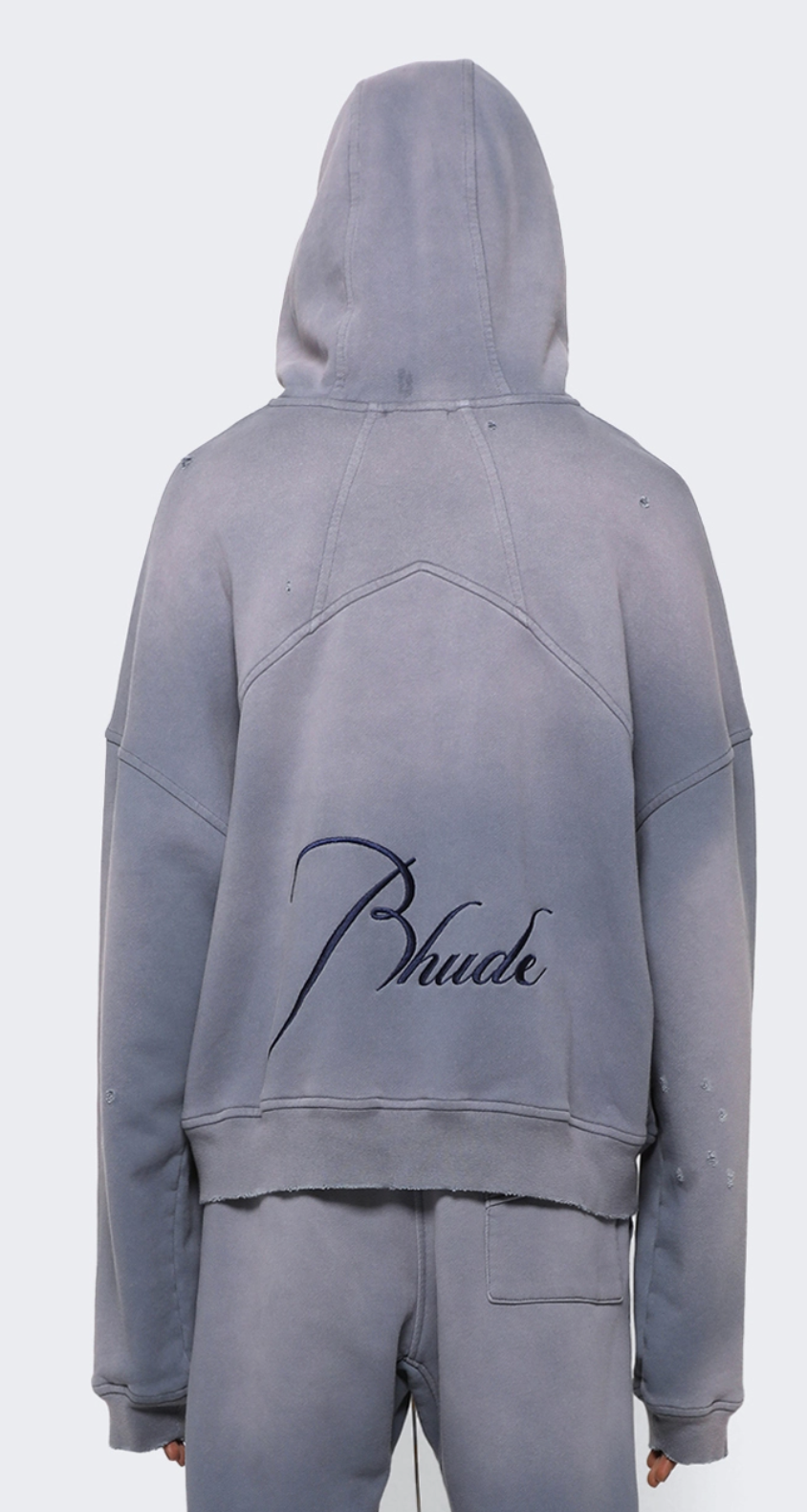 Rhude Zip Up Embroidered Logo Hoodie Sundry Elephant