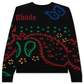 Rhude Bandana Knit Crewneck - Black/Red/Green MSRP $1,325