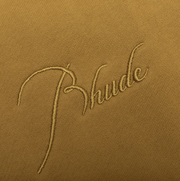RHUDE Authentic Men's Mustard Heavyweight Embroidered Quarter Zip Sweatshirt SM - MSRP: $750