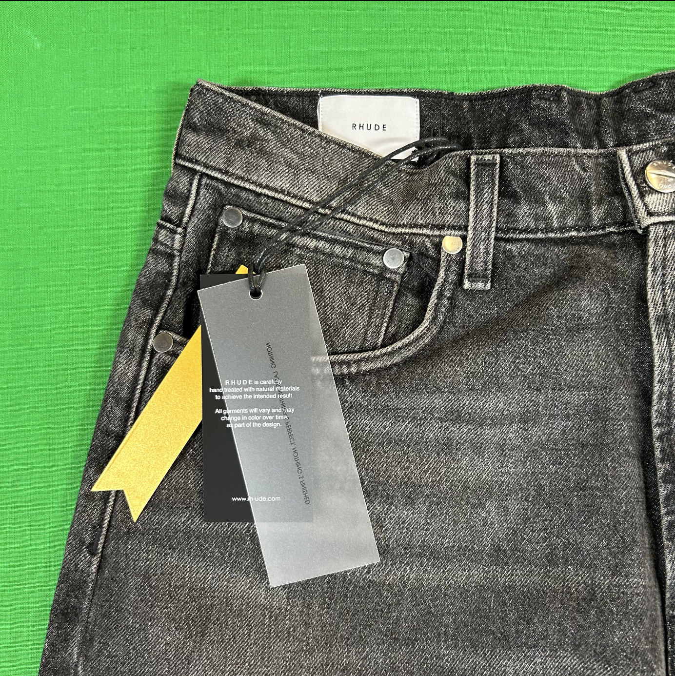 RHUDE Authenitc Wide Leg Black Denim Mens Jeans Size 32 MSRP:$795.00