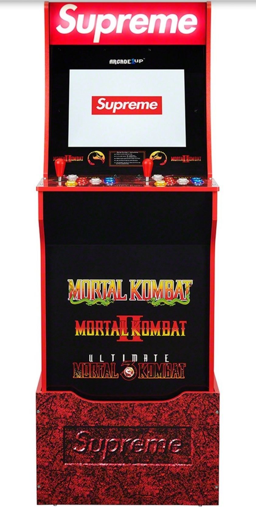 Arcade1UP X Supreme X Mortal Kombat Red Arcade Machine FW 2020
