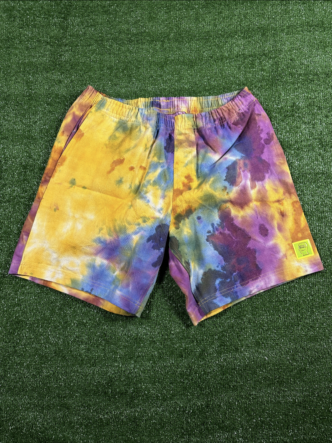 Brain Dead Reflective Logo Head Tie-Dye Men's Shorts - Size Large