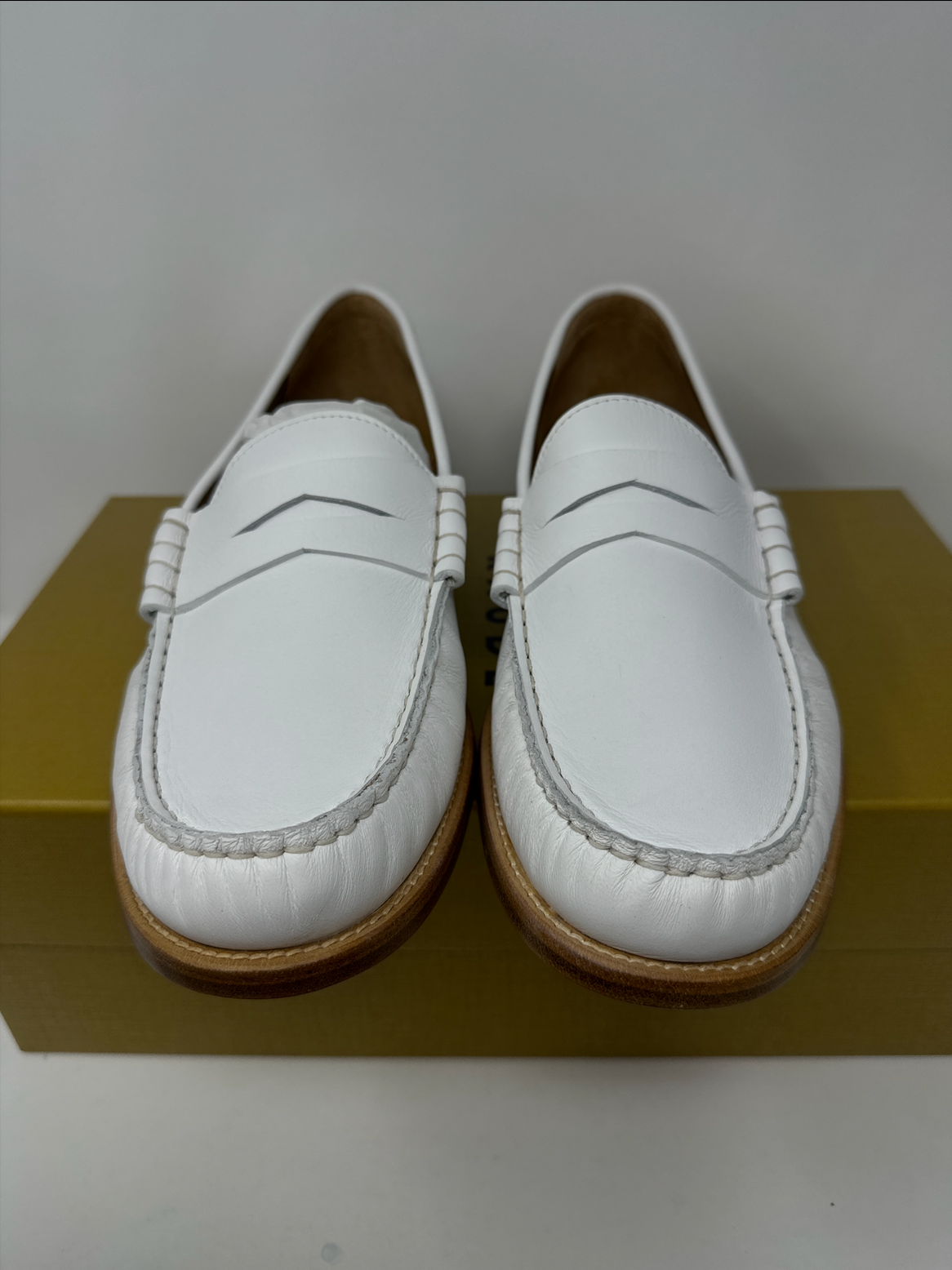 RHUDE Authentic Men's Slip On White Leather Penny Loafer Size 12M MSRP $595