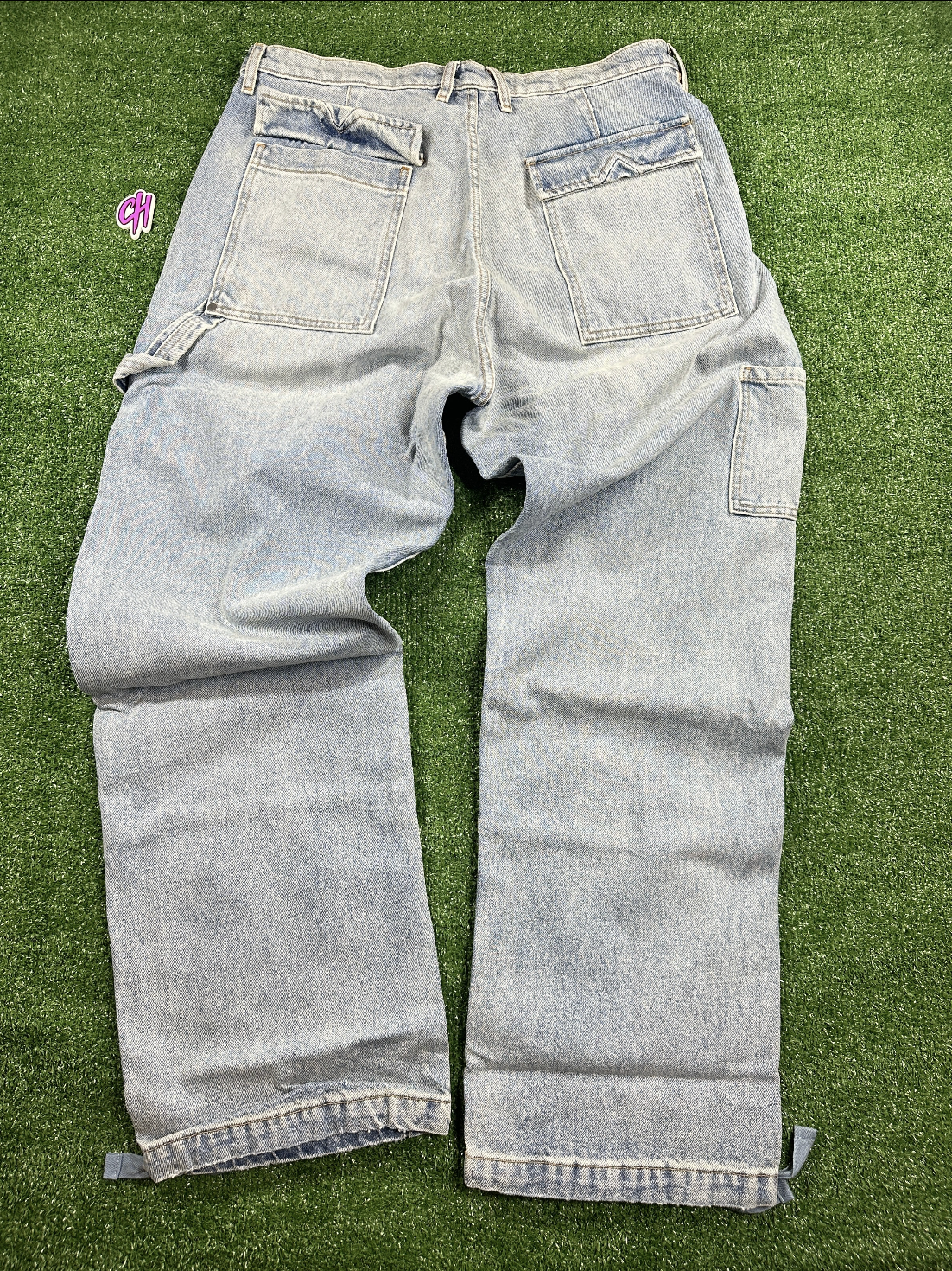 RHUDE Authentic Reza Denim Double Knee Indigo Pants Mens Size XL MSRP:$975.00