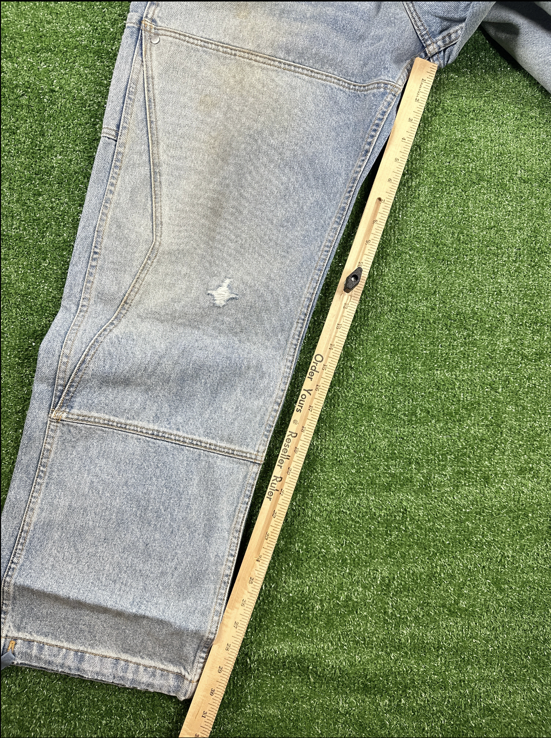 RHUDE Authentic Reza Denim Double Knee Indigo Pants Mens Size XL MSRP:$975.00