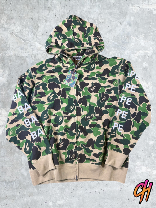 BAPE Big ABC Camo Relaxed Fit Full Zip Hoodie Size XL