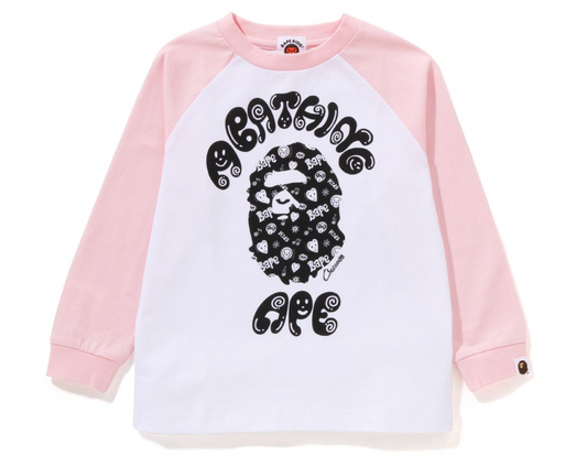 Bape Kids X Chocomoo College Pink L/S Shirt Size 90 K