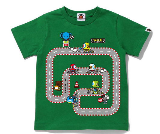Bape Kids Baby Milo Green Racing T-Shirt Size 90
