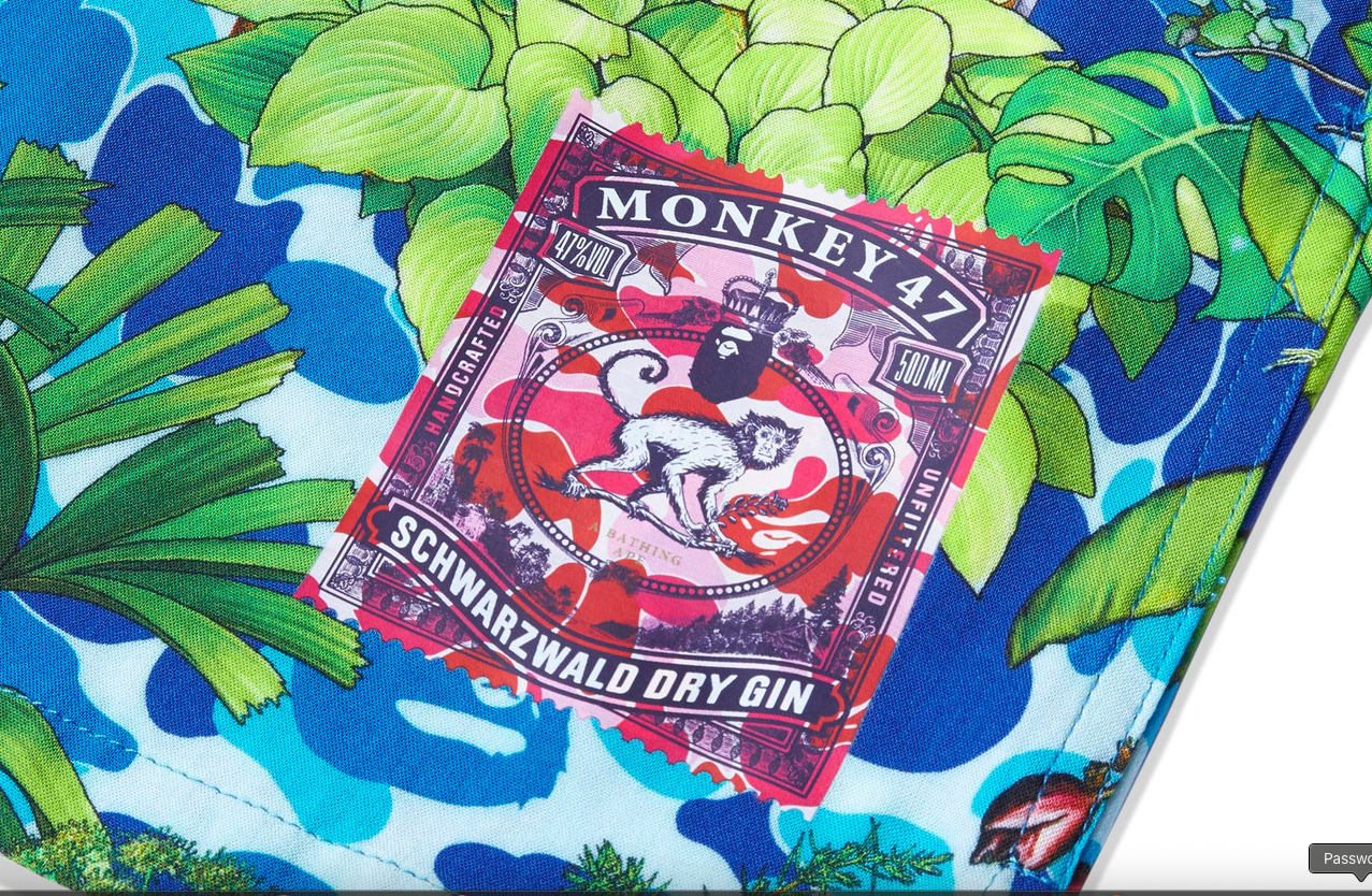 Bape X Monkey 47 Open Collar Button Up S/S Shirt Size XL