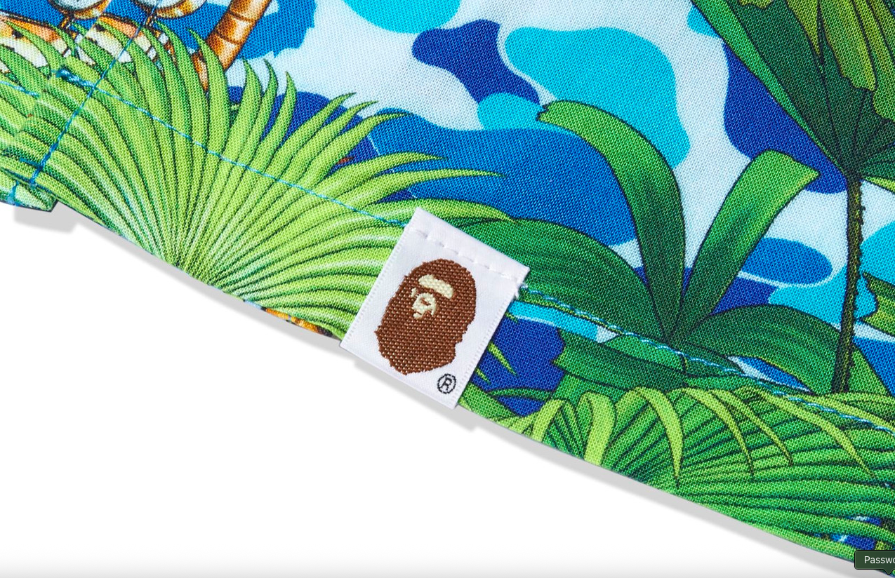 Bape X Monkey 47 Open Collar Button Up S/S Shirt Size XL