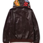 Bape Shark FW22 Full-Zip Brown Leather Jacket Size XL