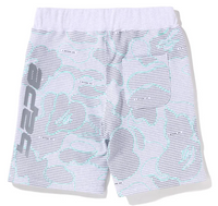 Bape Text Code Camo Grey Sweat Shorts Size Small