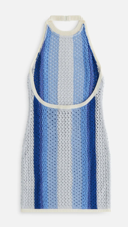 Kith Women's Crochet Knit Anya Mini Dress 'Kyanite' Size XL