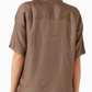 Kith Women's Elena Moonogram Brown Silk Camp Shirt Size Large