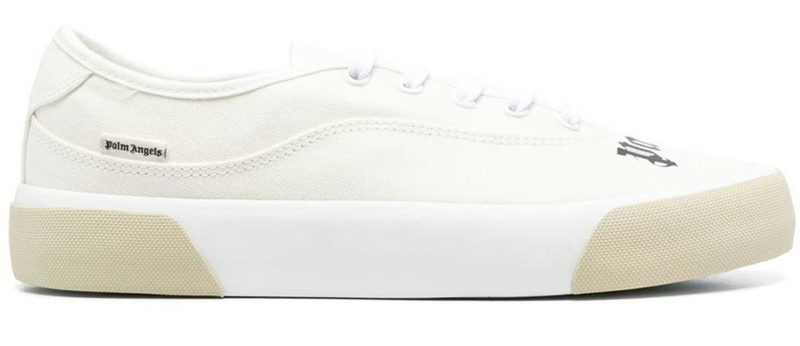 Palm Angels Logo Cream/White Lace-Up Skater Sneakers Size 39 (6M)