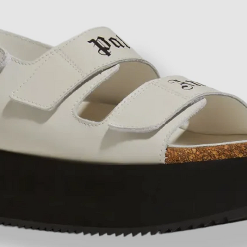 Palm Angels Women's Logo Black/White Birk Sandals Size 37 (5.5W)