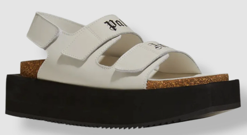 Palm Angels Women's Logo Black/White Birk Sandals Size 37 (5.5W)