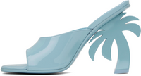 Palm Angels Women's Blue Palm Mule Leather Heels Size 36 (4.5W)