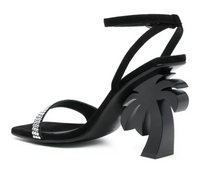 Palm Angels Women's Palm Tree Glittered Black Heel Size 36 (4.5W)