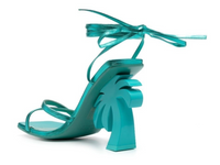 Palm Angels Women's Palm Tree Turqoise Strapped Heel Size 39 (7.5W)