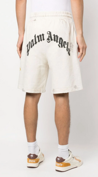 Palm Angels Palm Off-White/Neon Sweat Shorts Size Large