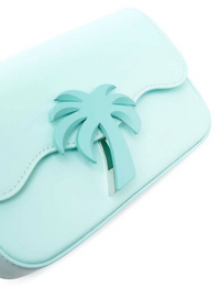 Palm Angels Palm Beach Bridge Leather Turquoise Shoulder Bag (MSRP: $1010)
