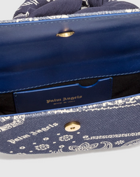 Palm Angels Mini Blue Bandana Crash Hand Bag (MSRP: $705.00)