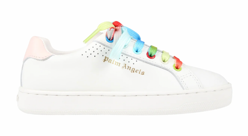 Palm Angels Girl's Palm 1 Low White/Pink Sneakers Size 34