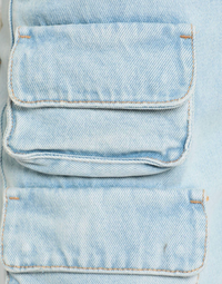 OFF-WHITE Women's Bleach Light Blue Multi-Pocket Cargo Jeans Size 26