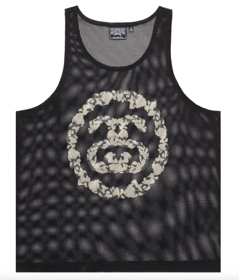 Stussy X Denim Tears Black Mesh Tanktop Size Large