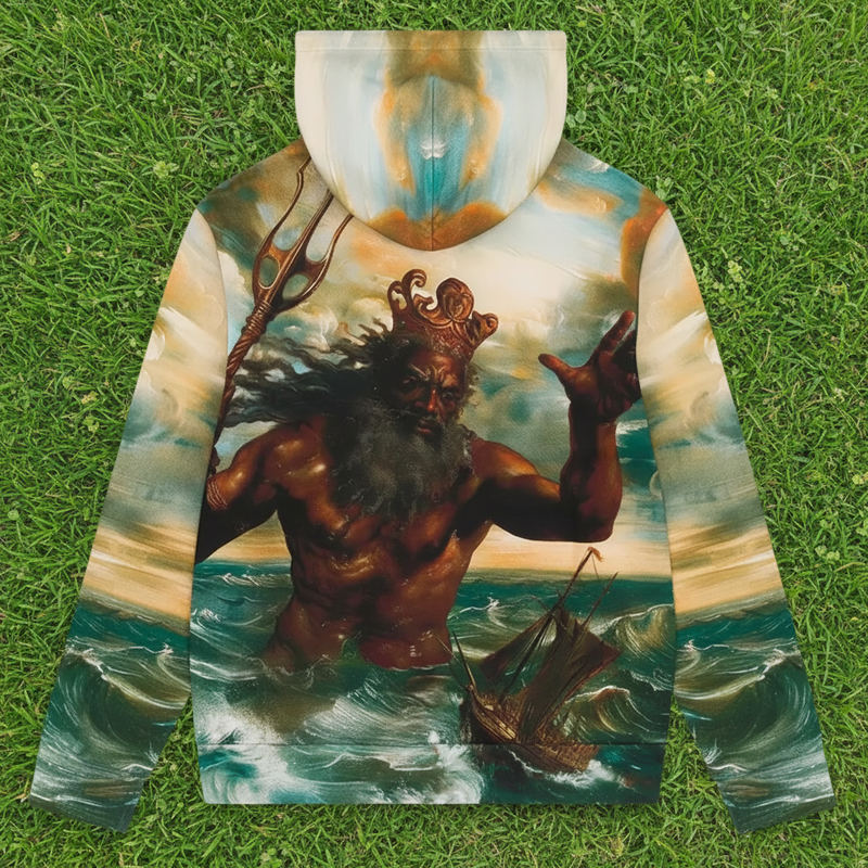 Denim Tears Poseidon's Revenge Multi-Color Zip-Up Hoodie Size XL