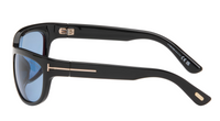 Tom Ford Men's Shiny Black/Blue Anders Rectangular Sunglasses FT1363
