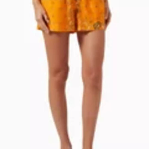 KITH Women's Ida Kith Paisley Boxer Short LG- Dark Orange (MSRP: $150)