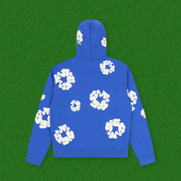 Denim Tears Mono Cotton Wreath Blue Zip-Up Hoodie Size Medium
