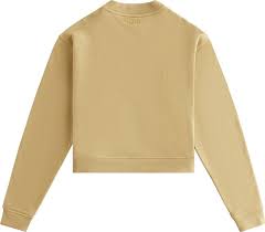 Kith Women's Haylen Cropped French Terry Crewneck - Beige/Khaki L MSRP: $150