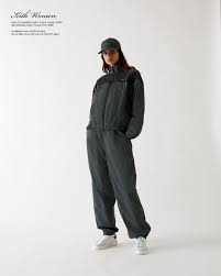 Kith Women's Nila Pleated Nylon Track Pant - Dark Grey L (MSRP: $185)