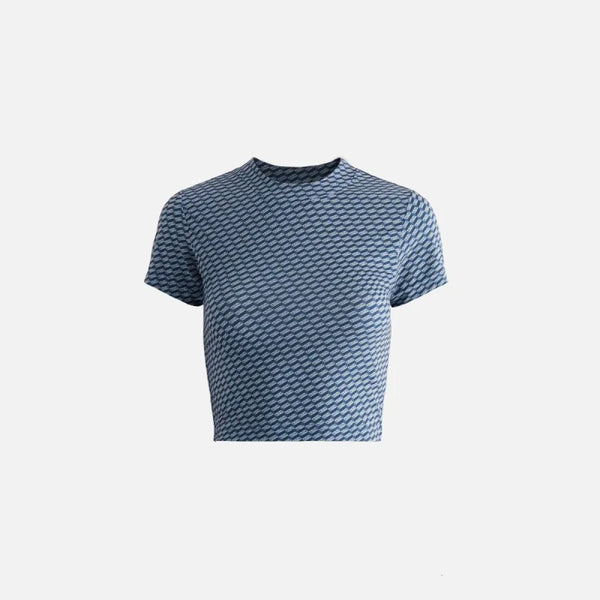 Kith Women's Mulberry Sheer Monogram Tee - Navy S (MSRP: $95)
