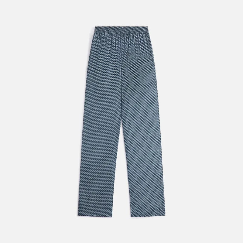 KITH Women's Ida Monogram Silk Straight Leg Pant - Navy S MSRP: $180