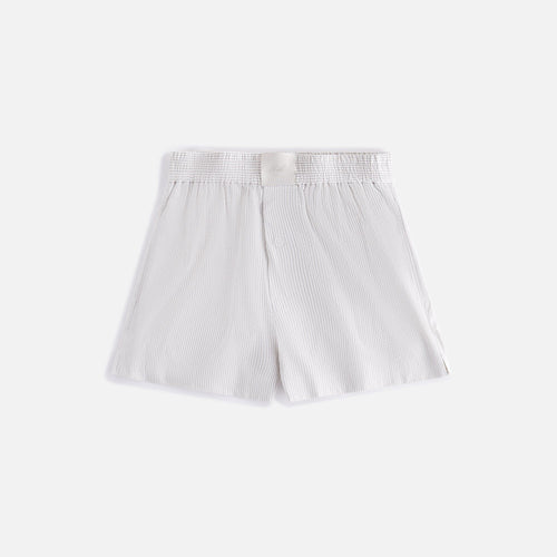 KITH Women's Ida Seersucker Boxer Short - Beige LARGE (MSRP: $145)