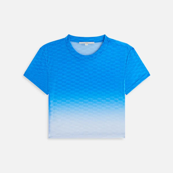 Kith Women's Mulberry Monogram Mesh Tee - Blue L (MSRP: $95)