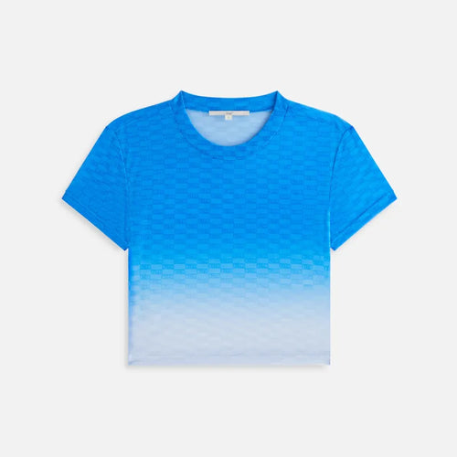 Kith Women's Mulberry Monogram Mesh Tee - Blue L (MSRP: $95)
